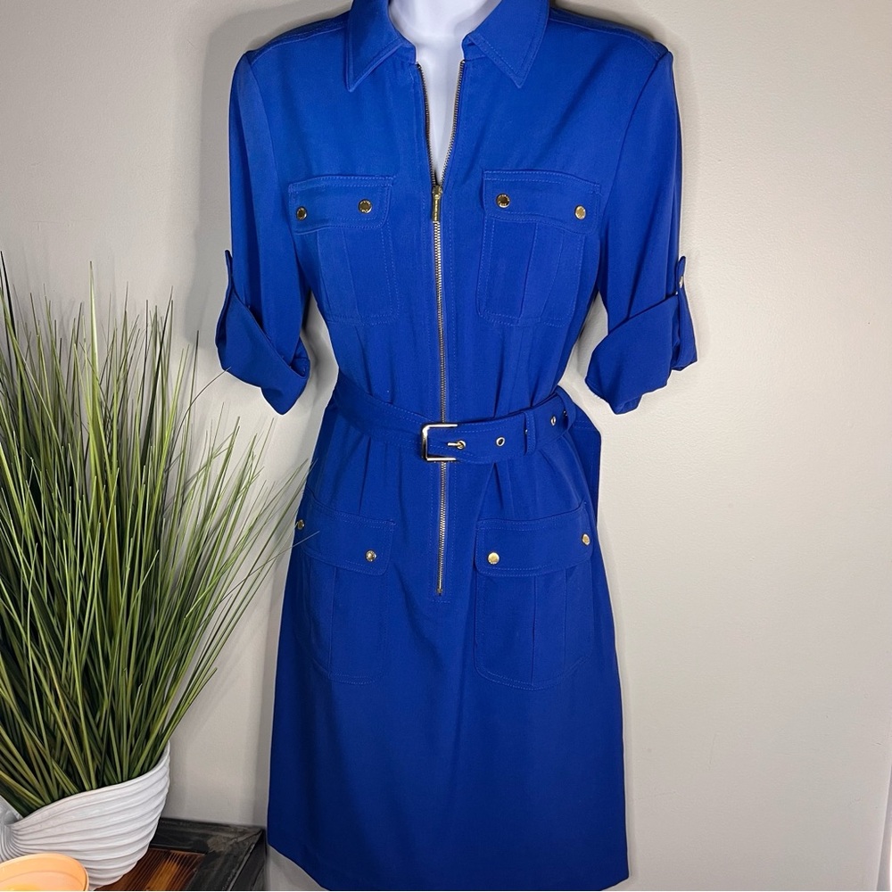 Michael Kors Vibrant Blue Belt Dress Size S